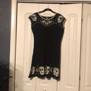 Black and white dress with “tattoo flash” designs